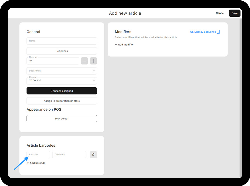 Manage Articles | unTill Air